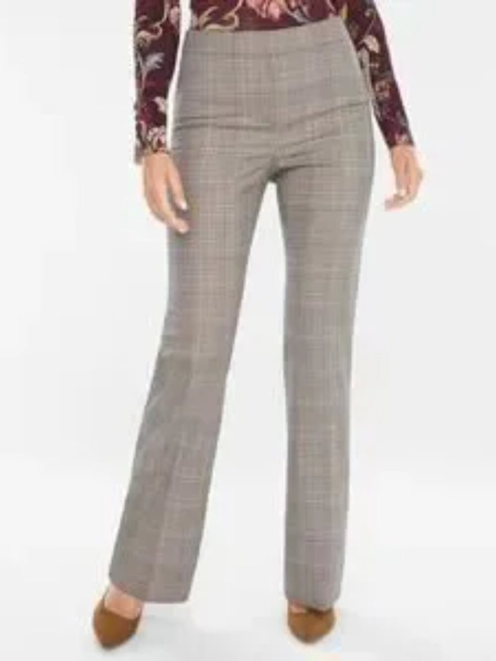NWOT Chicos So Slimming Glen Plaid Trouser Pant Size 2.5 = Womens size 14